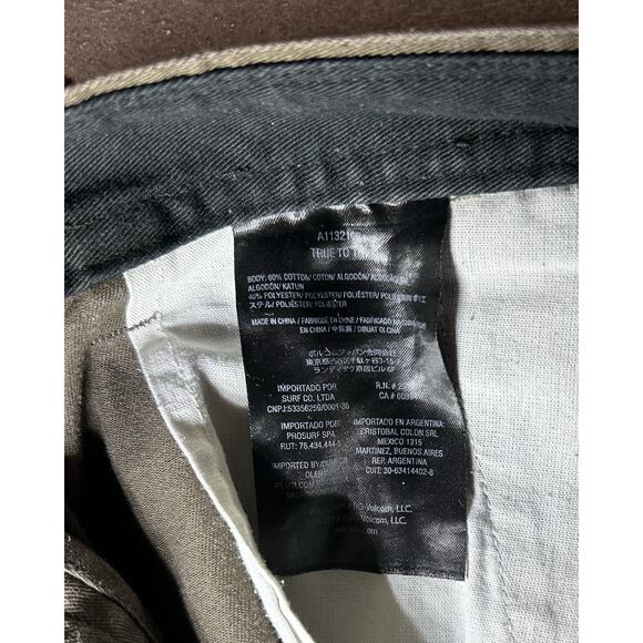 Volcom True To This Chino Pants Sz 34 Brown Casual Straight Leg Flat Front - Picture 11 of 11